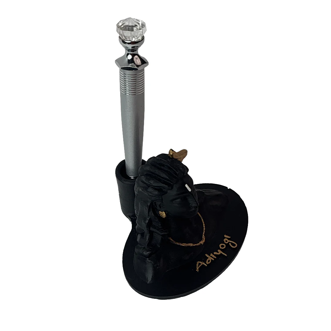Adiyogi Pen Stand with Crystal Top Silver Pen - Image 11