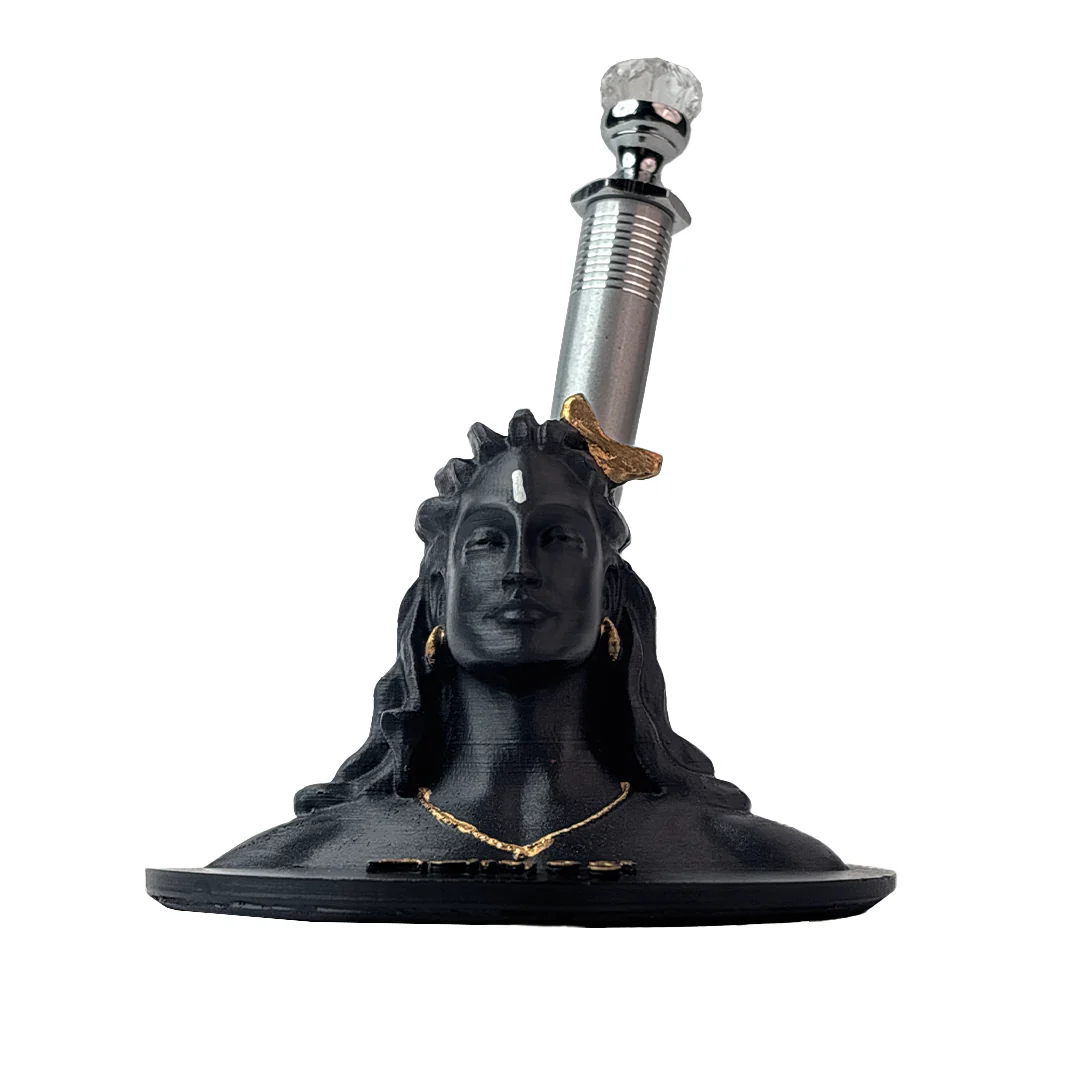 Adiyogi Pen Stand with Crystal Top Silver Pen - Image 6