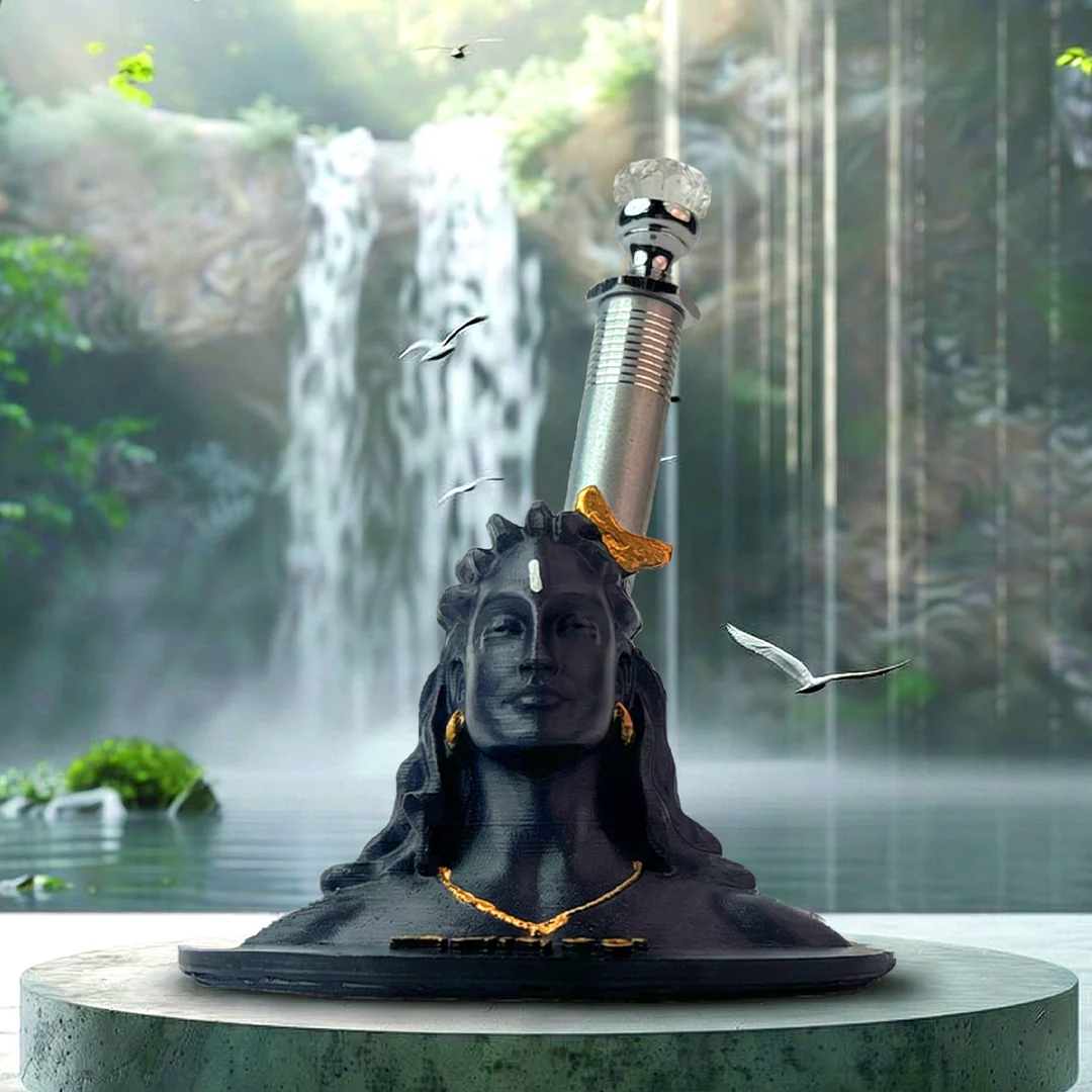 Adiyogi Pen Stand with Crystal Top Silver Pen - Image 8