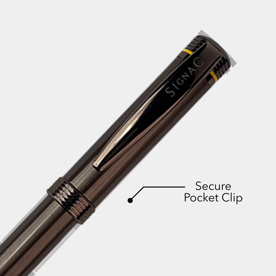 Deluxe Dello Coffee Ink Roller Pen with full Brass Body - Image 3