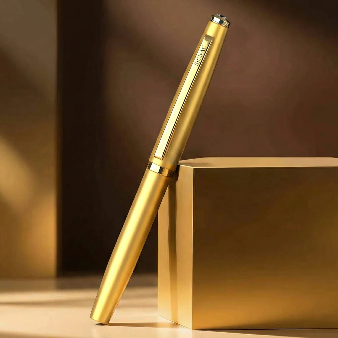 Elysian Preciosa Metal Roller Pen - Golden Pearl Finish - Image 3