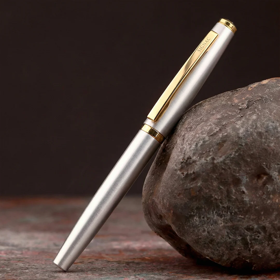 Elysian Preciosa Metal Roller Pen - Silver Pearl Finish
