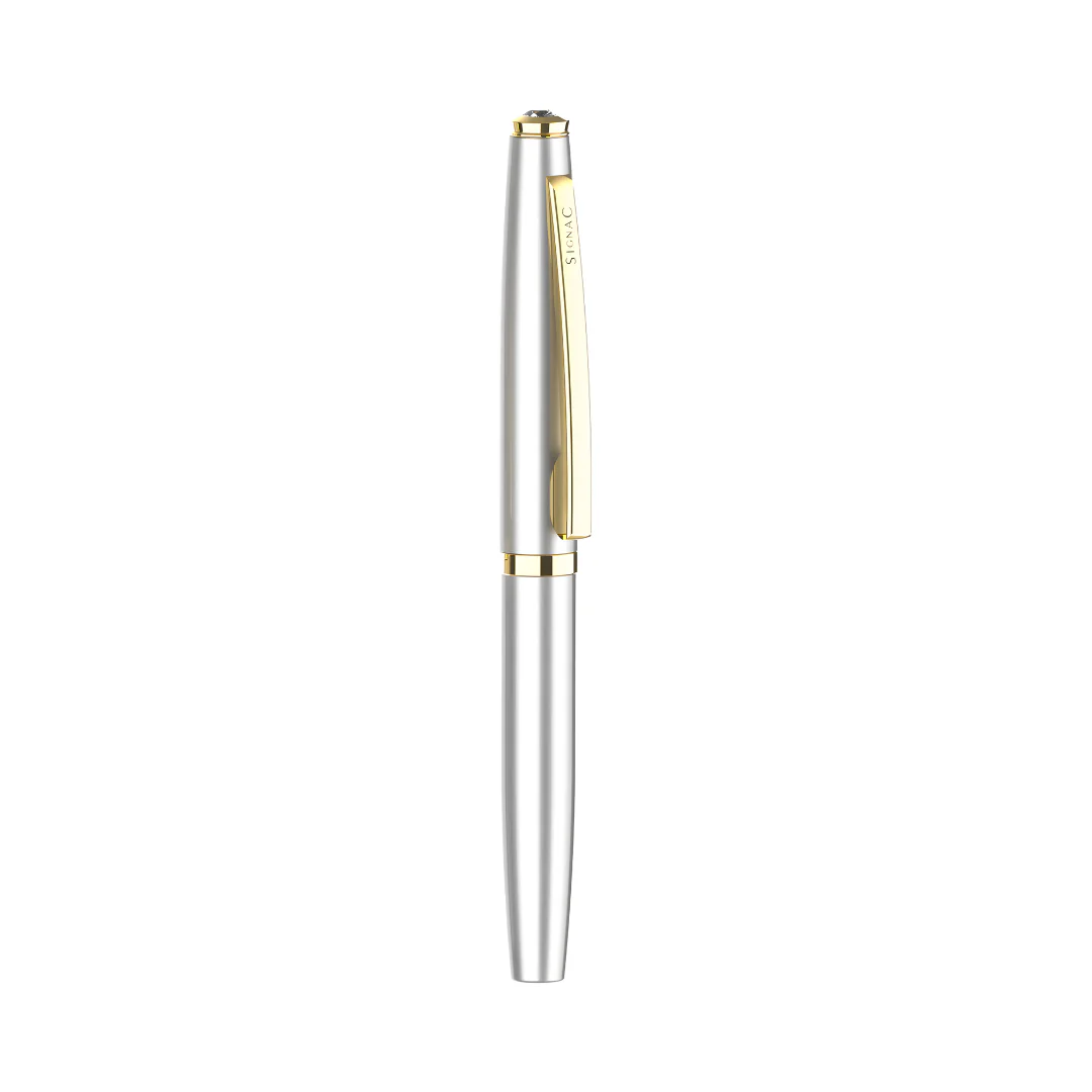 Elysian Preciosa Metal Roller Pen - Silver Pearl Finish - Image 8