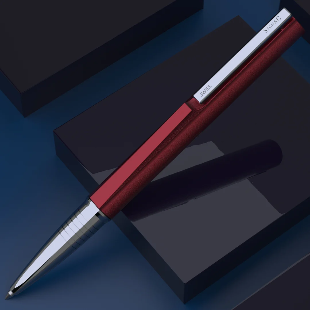 Evoque Signature Metal Ball Pen - Crafted with Swiss Excellence - Red - Image 3