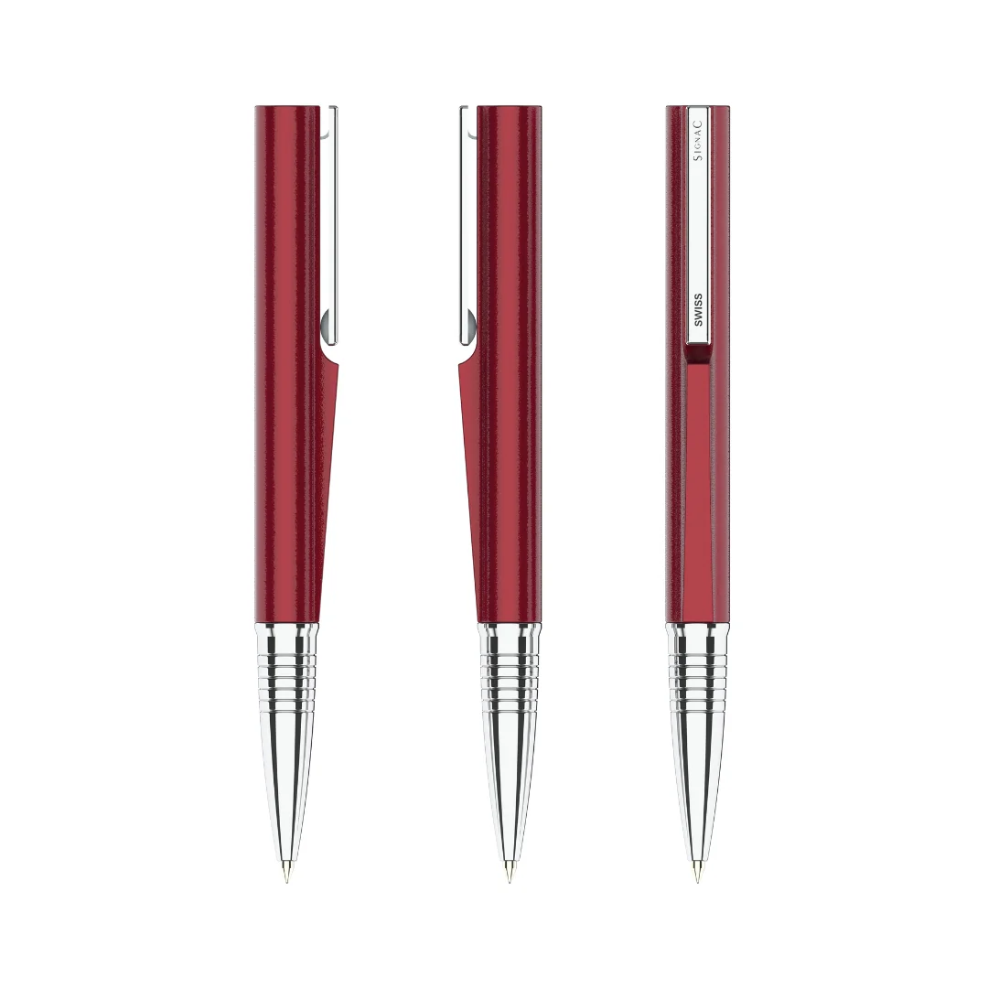 Evoque Signature Metal Ball Pen - Crafted with Swiss Excellence - Red - Image 8