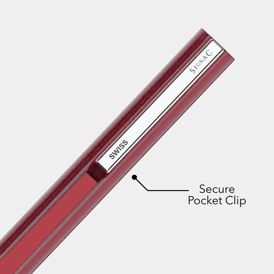 Evoque Signature Metal Ball Pen - Crafted with Swiss Excellence - Red - Image 10