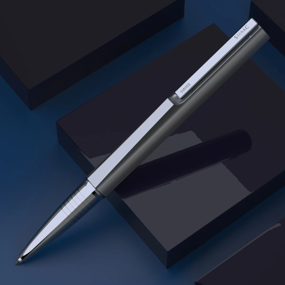 Evoque Signature Metal Ball Pen - Crafted with Swiss Excellence - Silver - Image 3