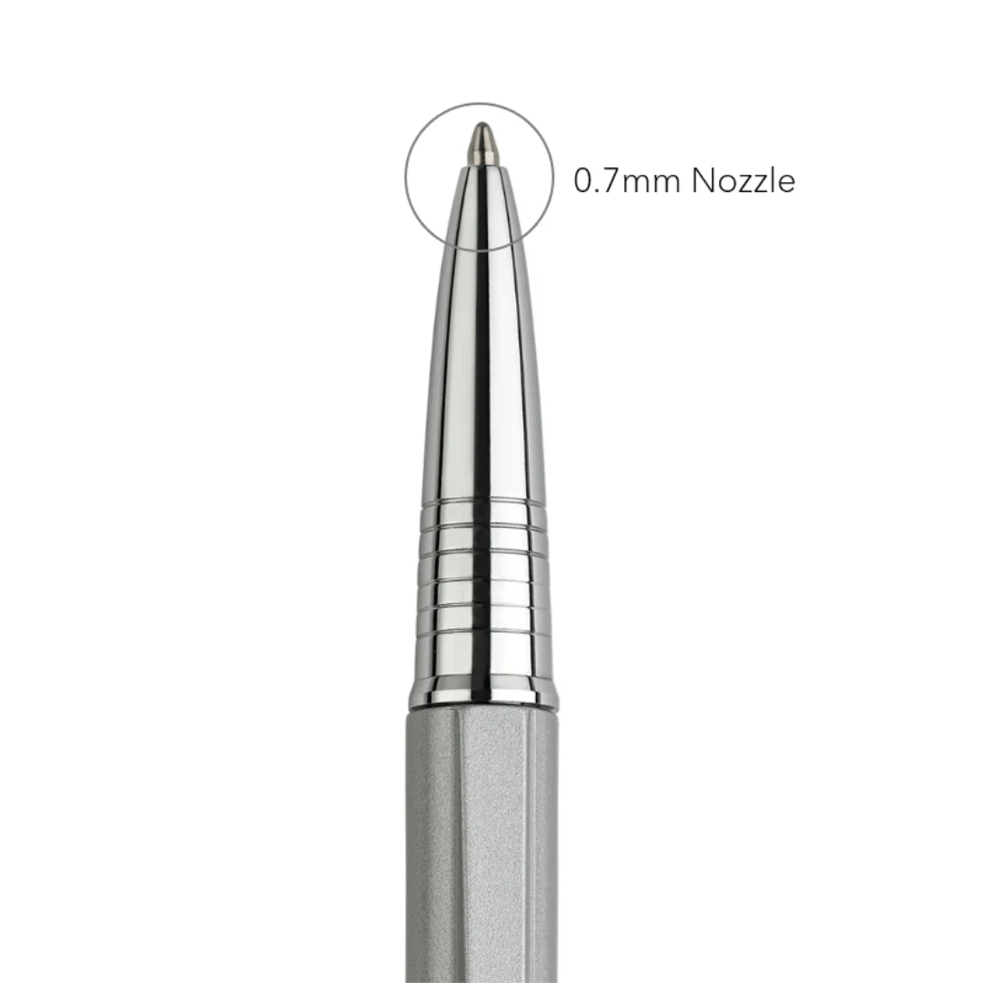 Evoque Signature Metal Ball Pen - Crafted with Swiss Excellence - Silver - Image 4