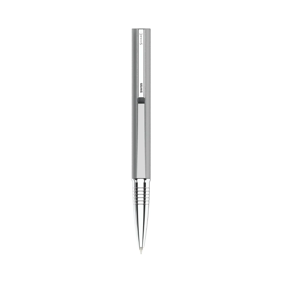 Evoque Signature Metal Ball Pen - Crafted with Swiss Excellence - Silver - Image 5