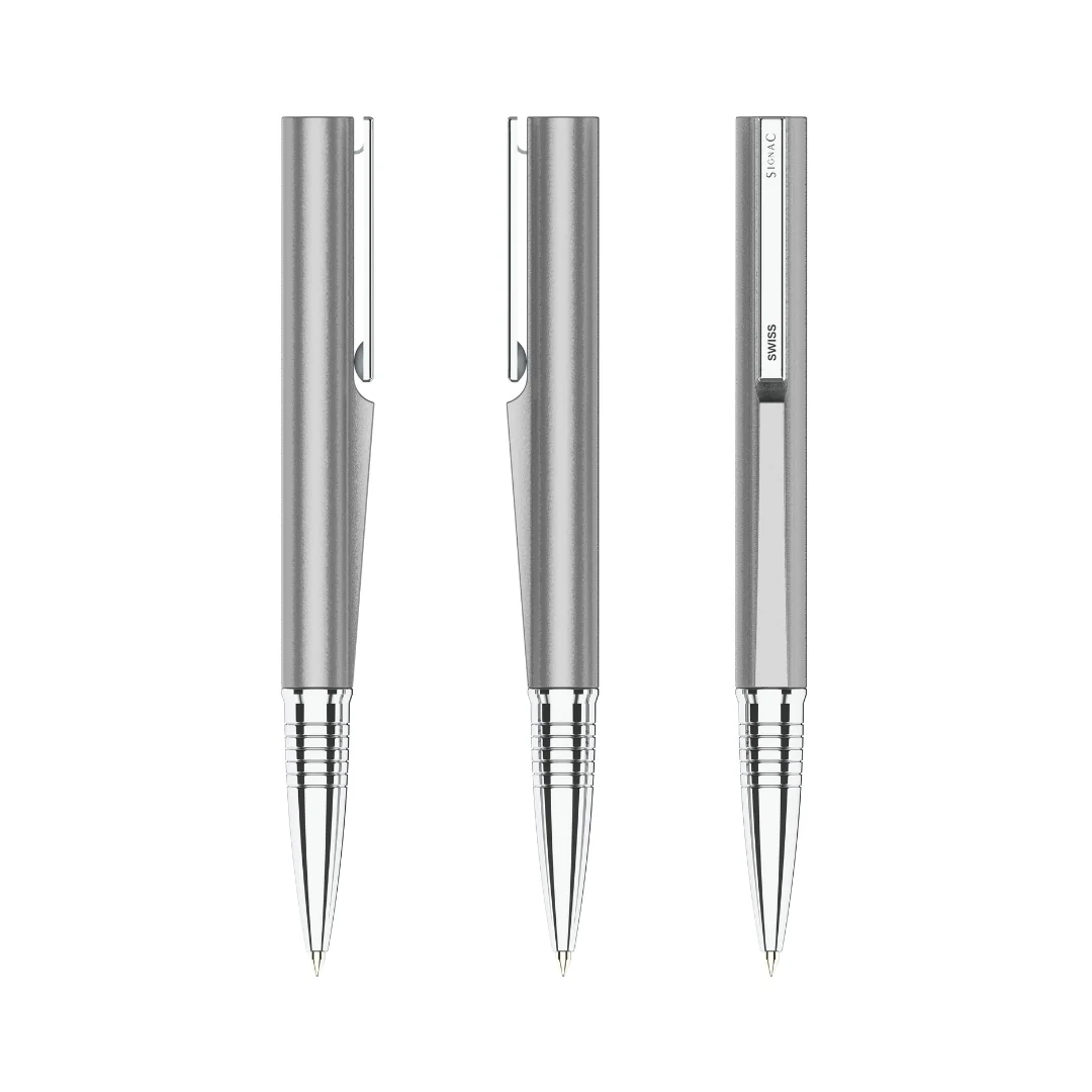 Evoque Signature Metal Ball Pen - Crafted with Swiss Excellence - Silver - Image 8