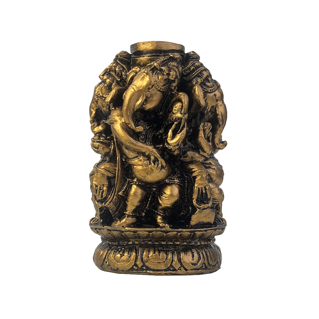 Golden Four Ganesh Pen Stand with Crystal Top Pen - Image 3