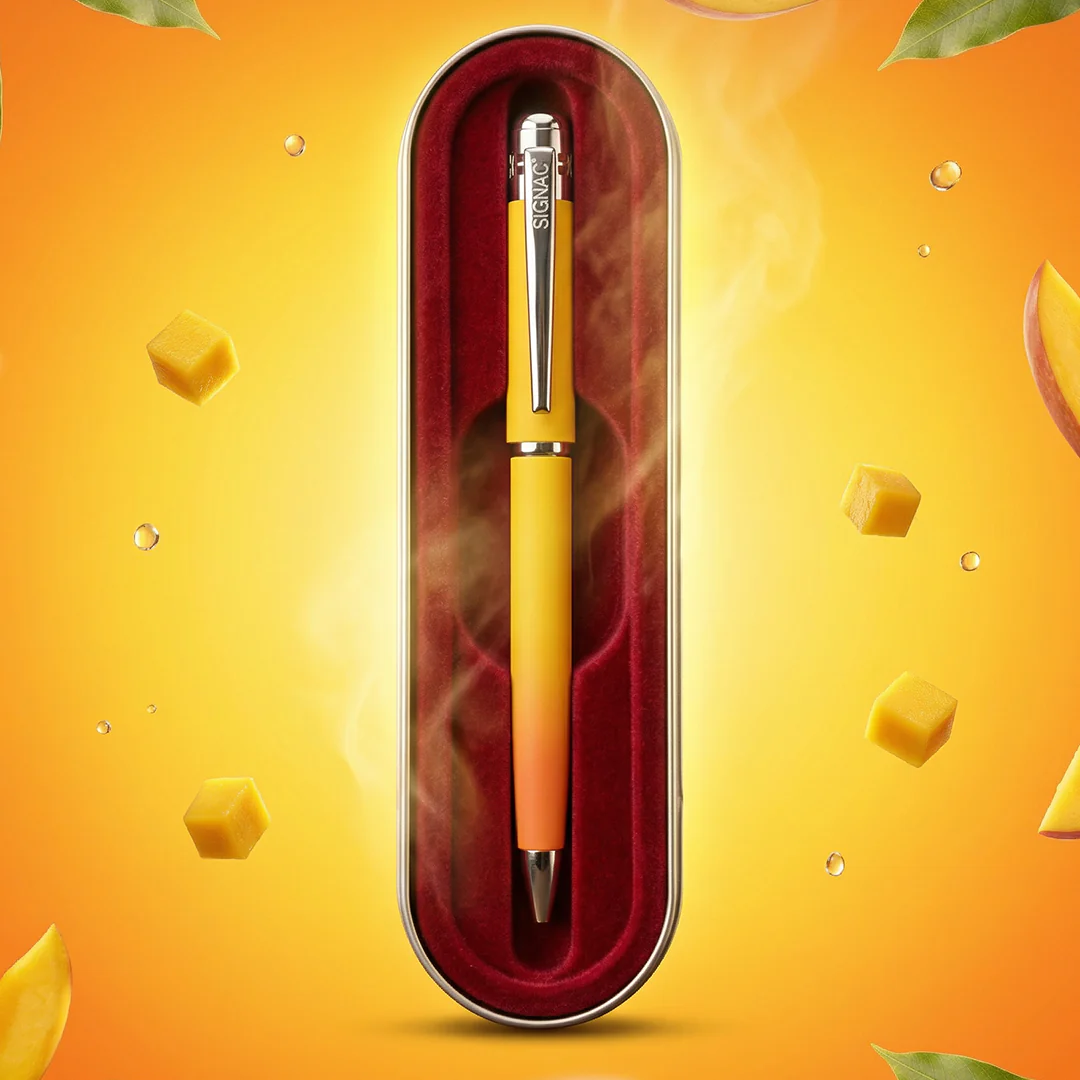 India's 1st - (Alphonso Mango Fragrance Infused) Ombre Shade Metallic Ball Pen