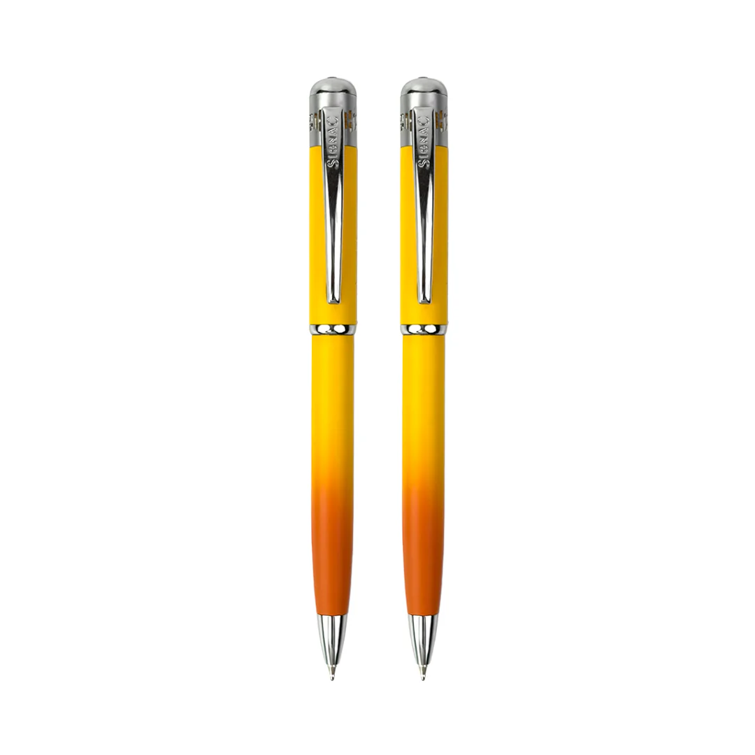 India's 1st - (Alphonso Mango Fragrance Infused) Ombre Shade Metallic Ball Pen - Image 15