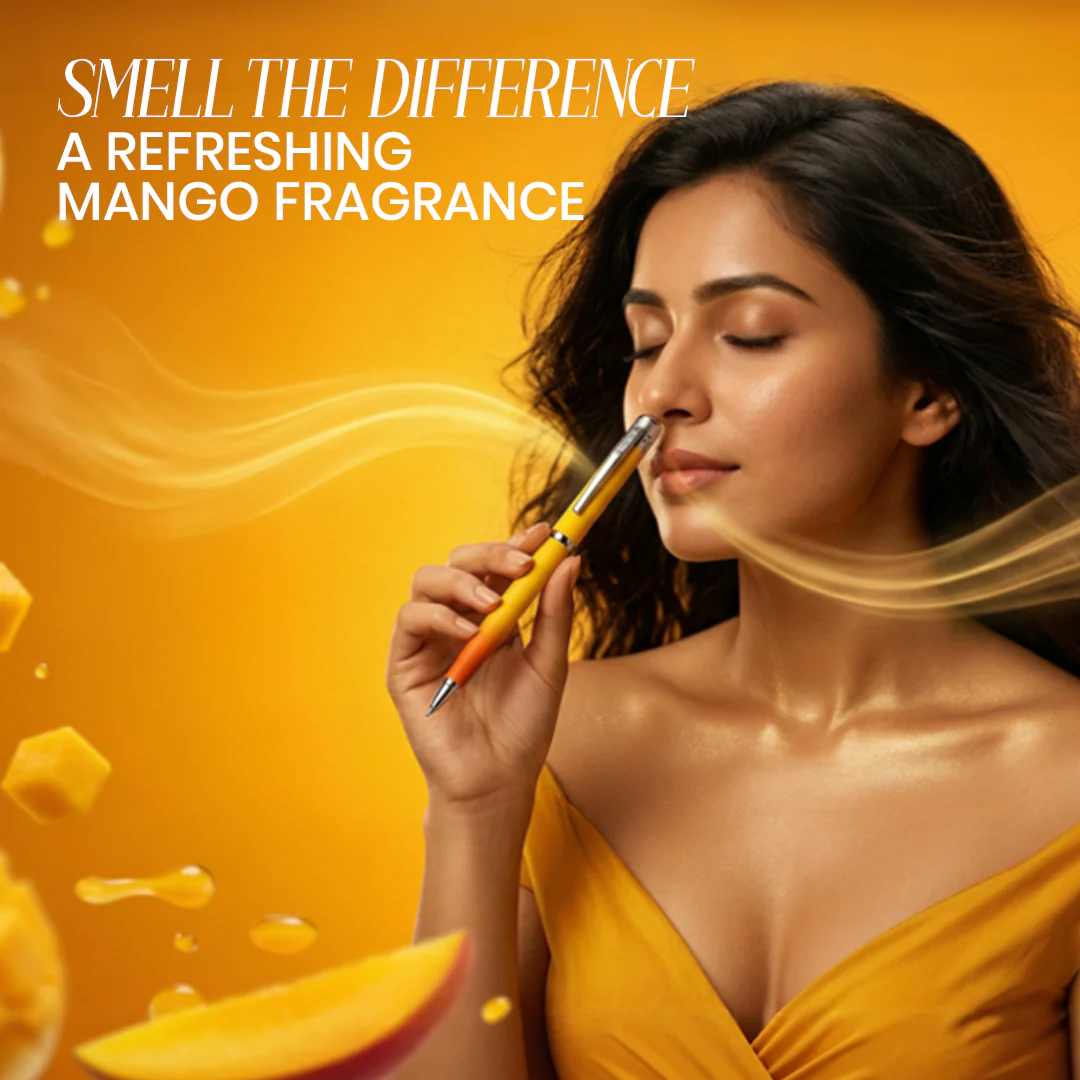 India's 1st - (Alphonso Mango Fragrance Infused) Ombre Shade Metallic Roller Pen - Image 4