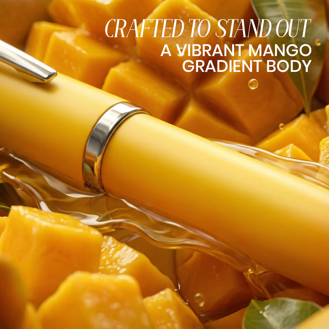 India's 1st - (Alphonso Mango Fragrance Infused) Ombre Shade Metallic Roller Pen - Image 7