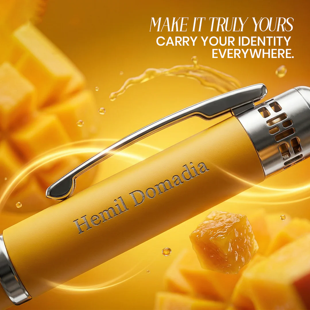 India's 1st - (Alphonso Mango Fragrance Infused) Ombre Shade Metallic Roller Pen - Image 10
