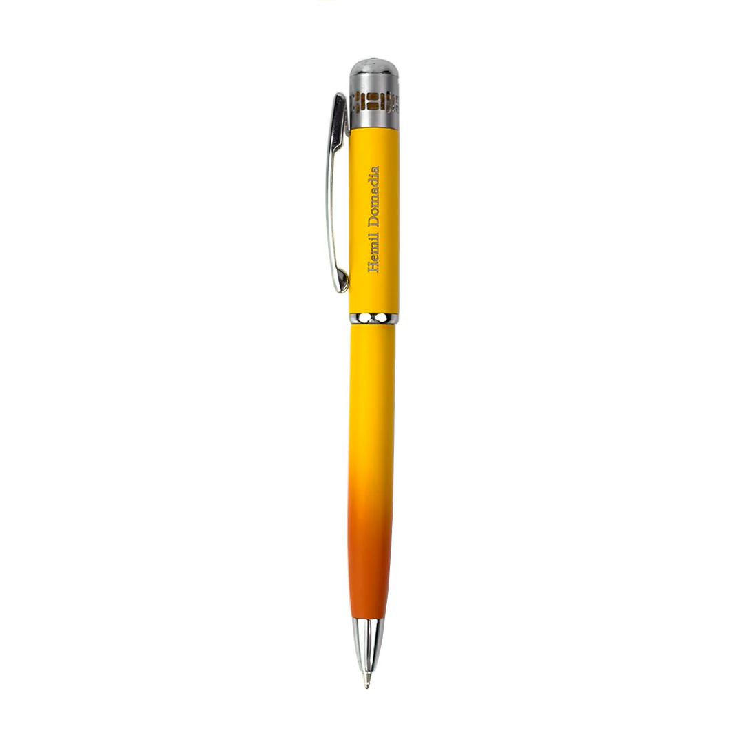 India's 1st - (Alphonso Mango Fragrance Infused) Ombre Shade Metallic Roller & Ball Pen Set - Image 26