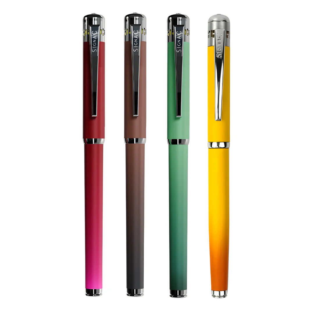 India's 1st - (Fragrance Infused) Ombre Shade Metallic Roller Pen Set of 4 - Image 2