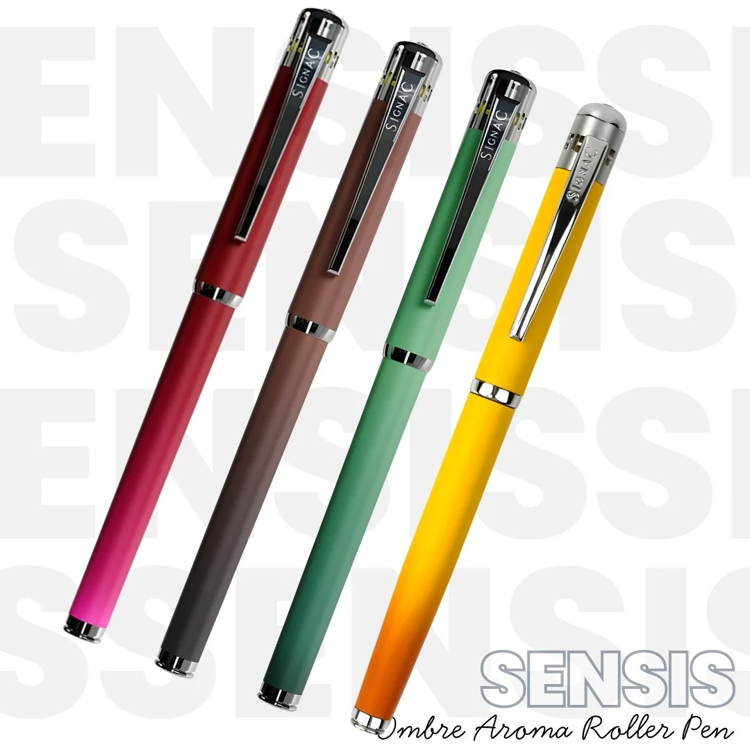India's 1st - (Fragrance Infused) Ombre Shade Metallic Roller Pen Set of 4 - Image 3