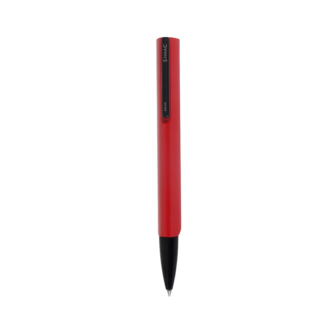 Octav Signature Tringular Metal Ball Pen - Crafted with Swiss Excellence - Red