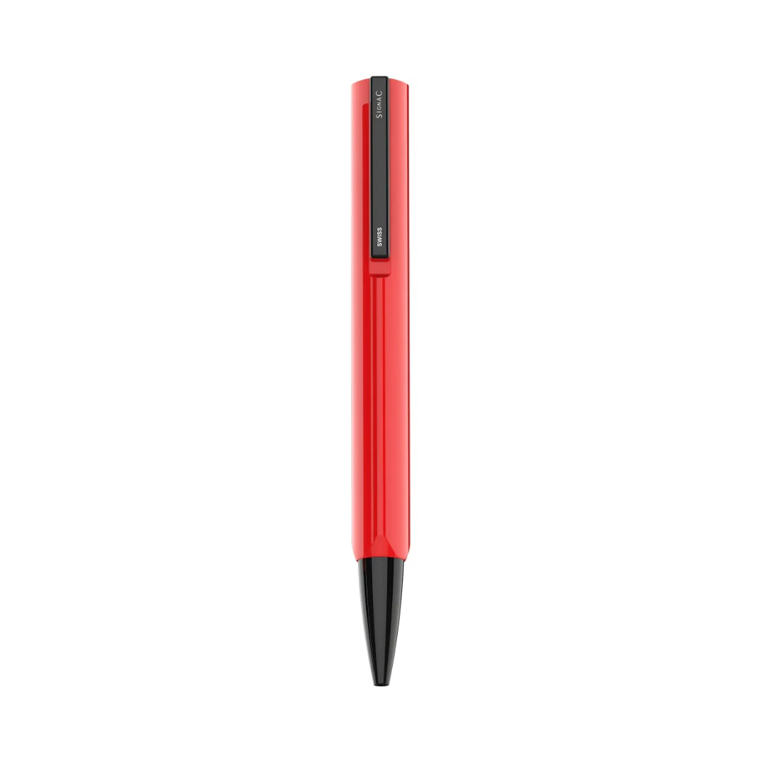 Octav Signature Tringular Metal Ball Pen - Crafted with Swiss Excellence - Red - Image 10