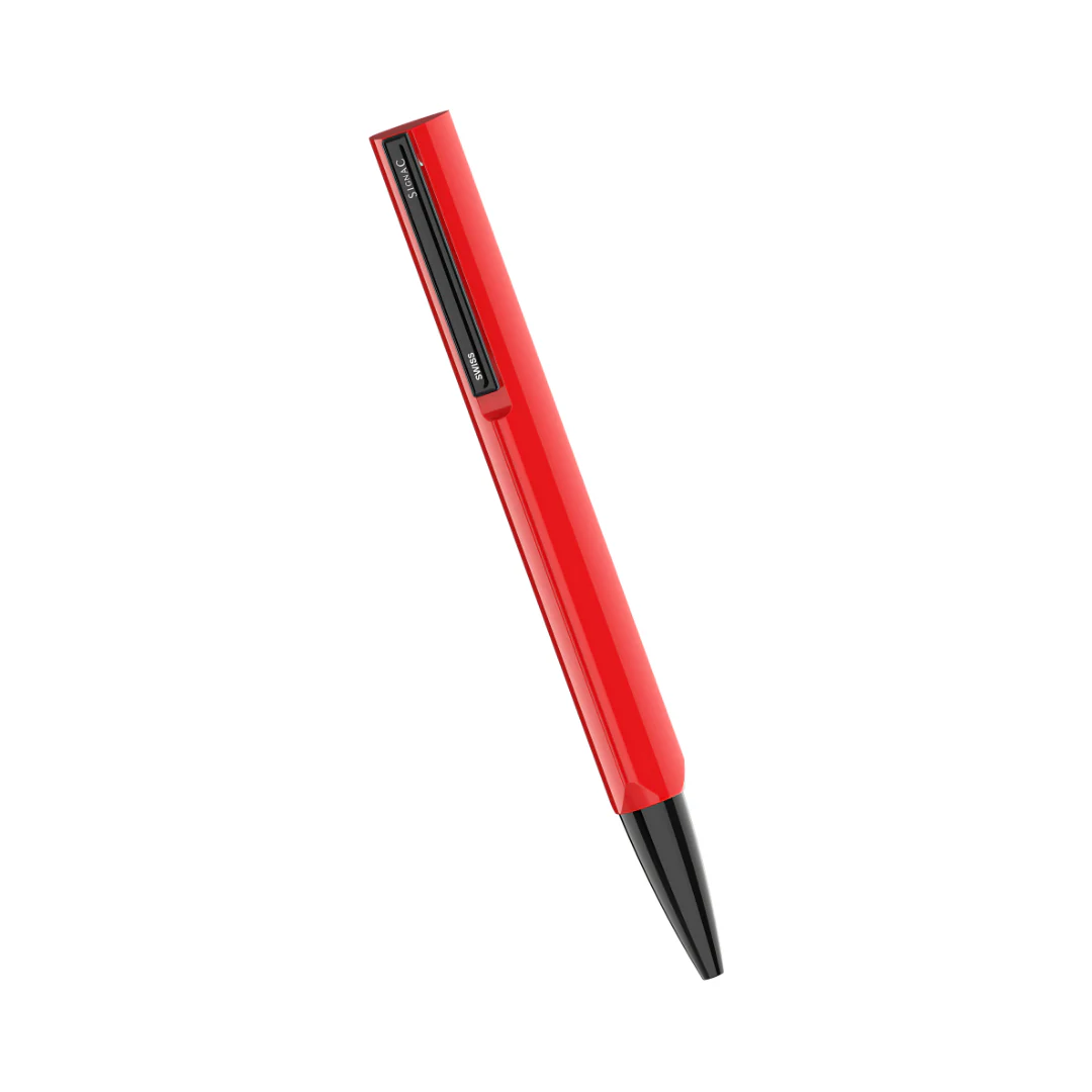 Octav Signature Tringular Metal Ball Pen - Crafted with Swiss Excellence - Red - Image 11