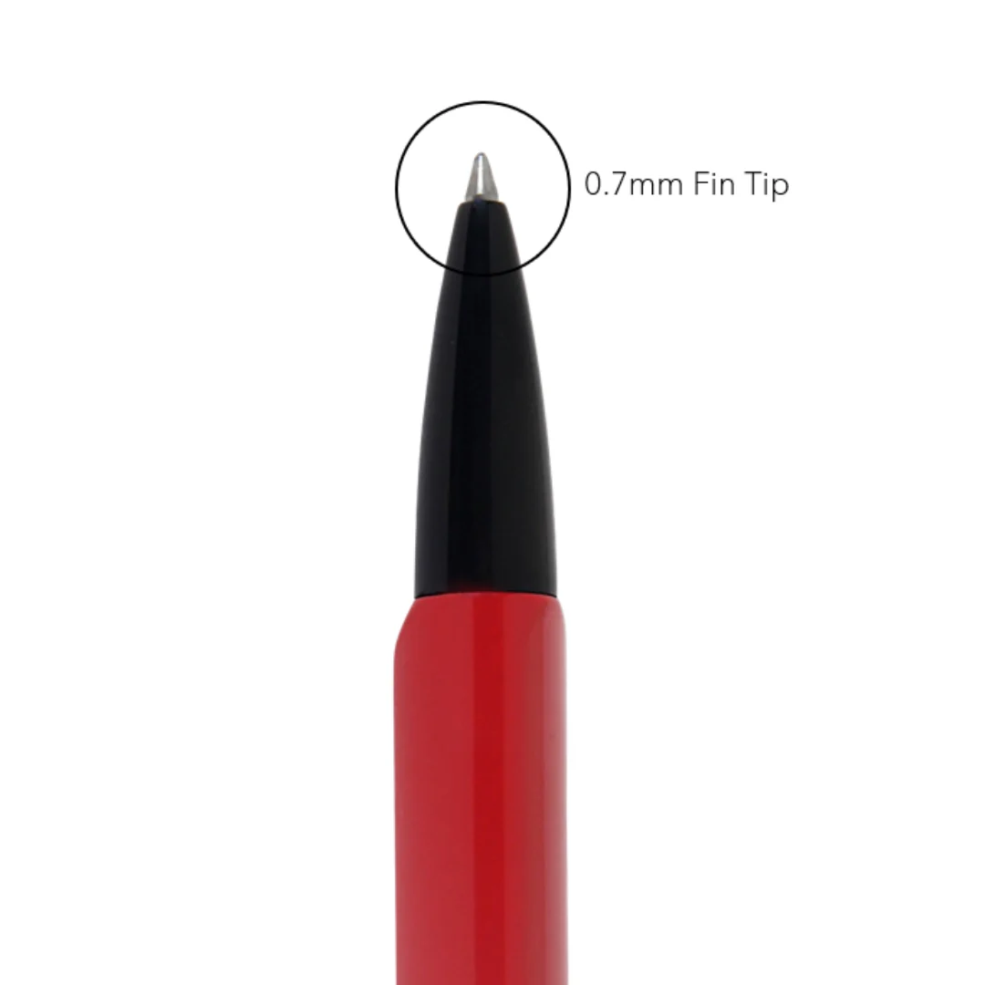 Octav Signature Tringular Metal Ball Pen - Crafted with Swiss Excellence - Red - Image 5