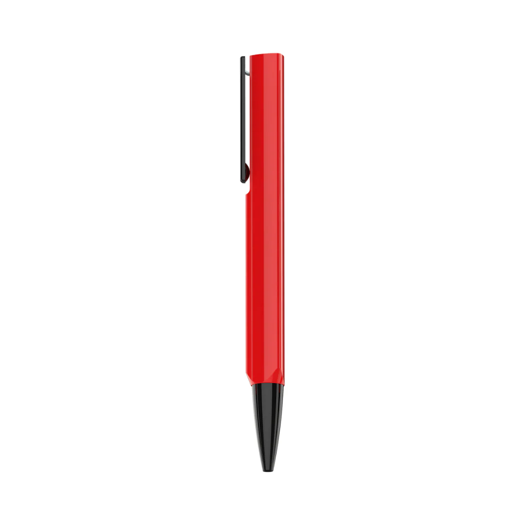 Octav Signature Tringular Metal Ball Pen - Crafted with Swiss Excellence - Red - Image 8