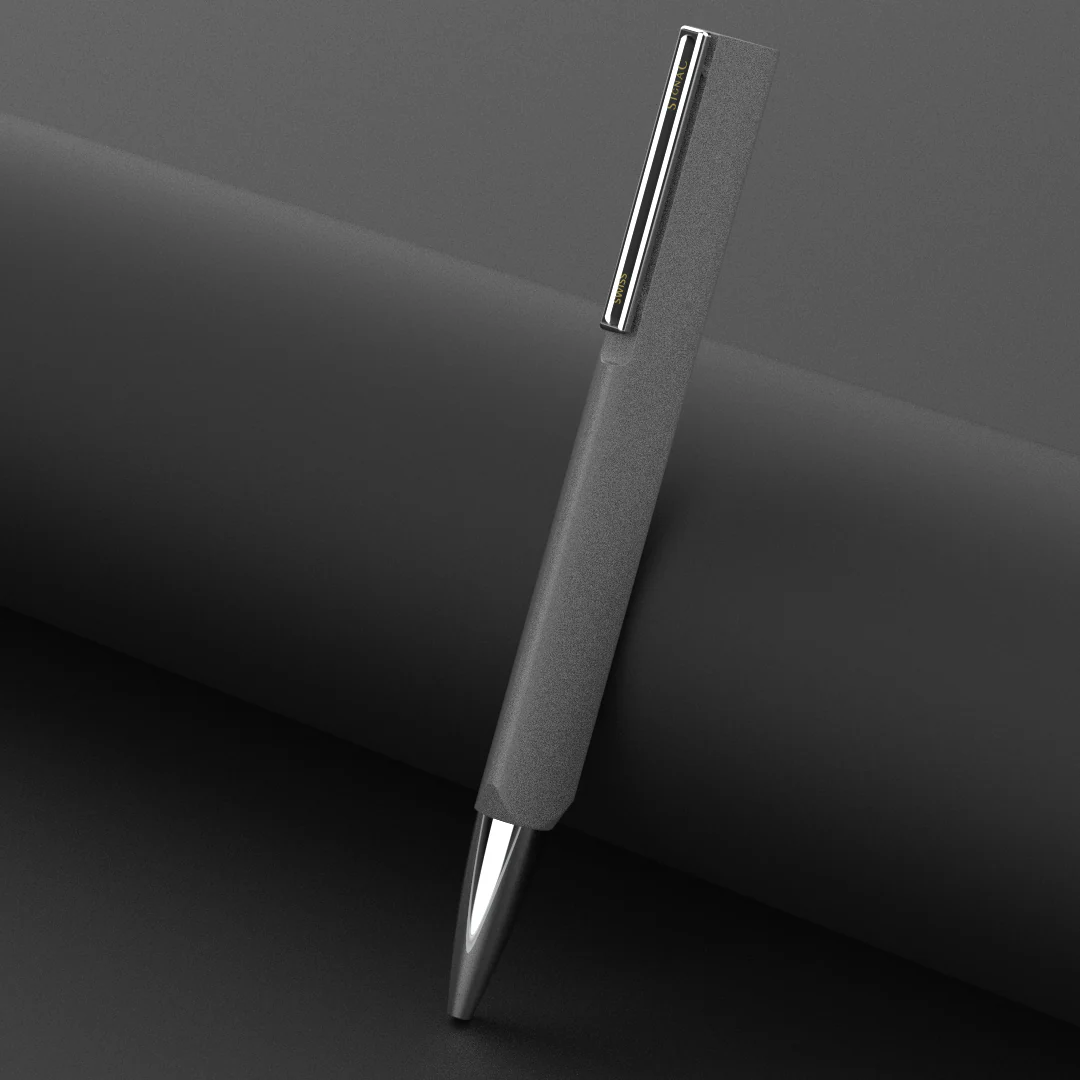 Octav Signature Tringular Metal Ball Pen - Crafted with Swiss Excellence - Grey - Image 12