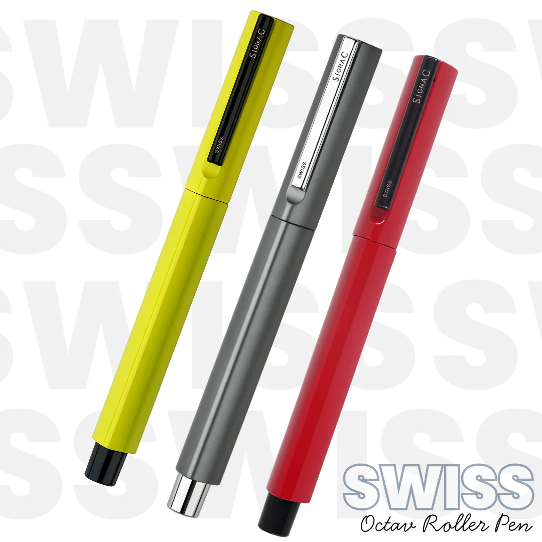 Octav Signature Tringular Metal Roller Pen - Crafted with Swiss Excellence - Grey - Image 3