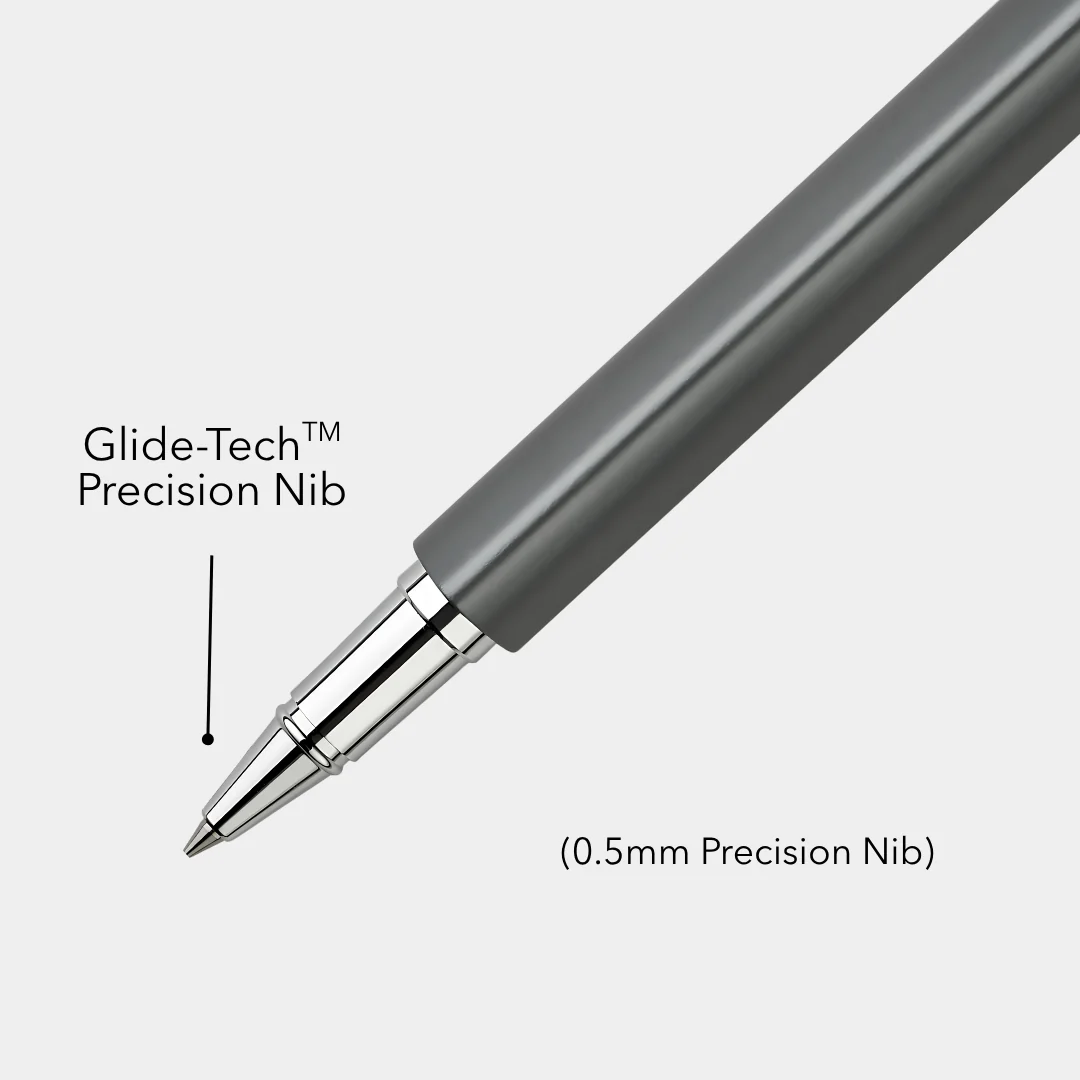 Octav Signature Tringular Metal Roller Pen - Crafted with Swiss Excellence - Grey - Image 5