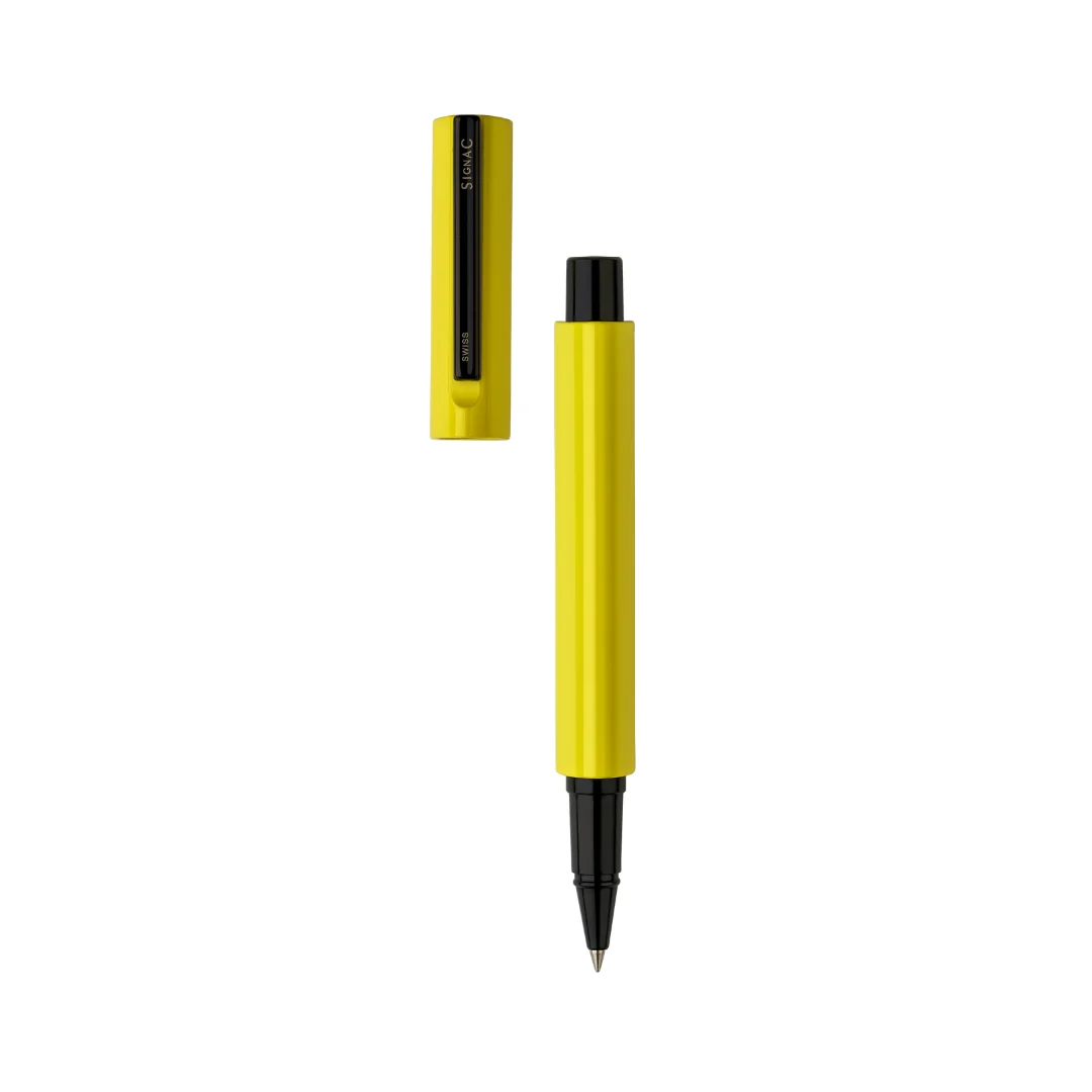 Octav Signature Tringular Metal Roller Pen - Crafted with Swiss Excellence - Yellow - Image 7