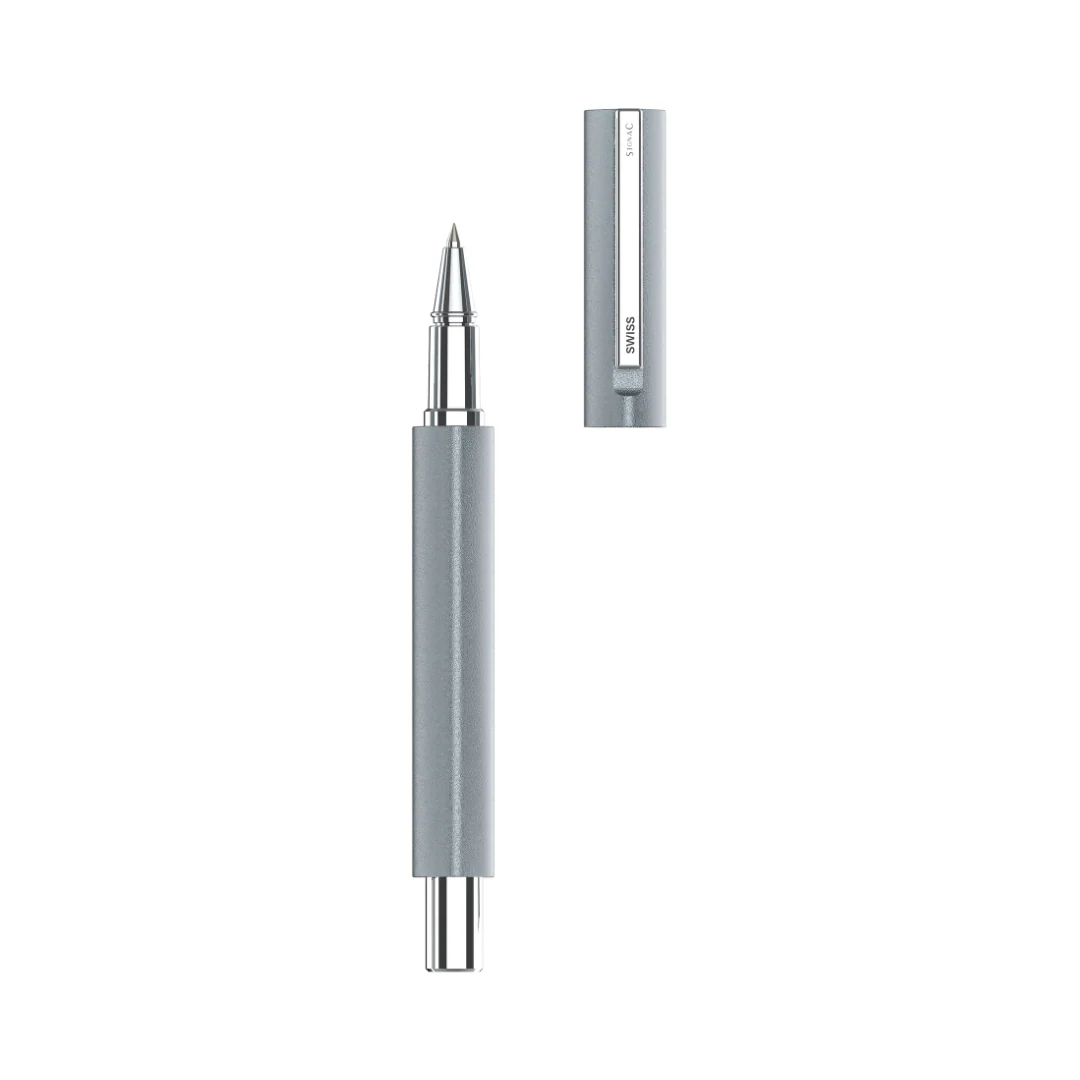 Octav Signature Tringular Metal Roller Pen - Crafted with Swiss Excellence - Grey - Image 12