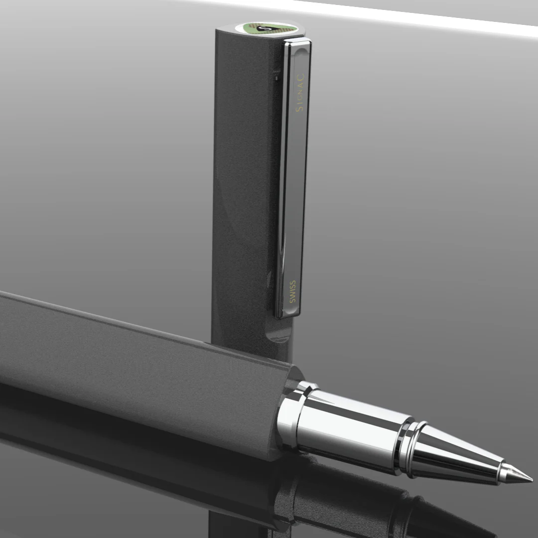 Octav Signature Tringular Metal Roller Pen - Crafted with Swiss Excellence - Grey - Image 14
