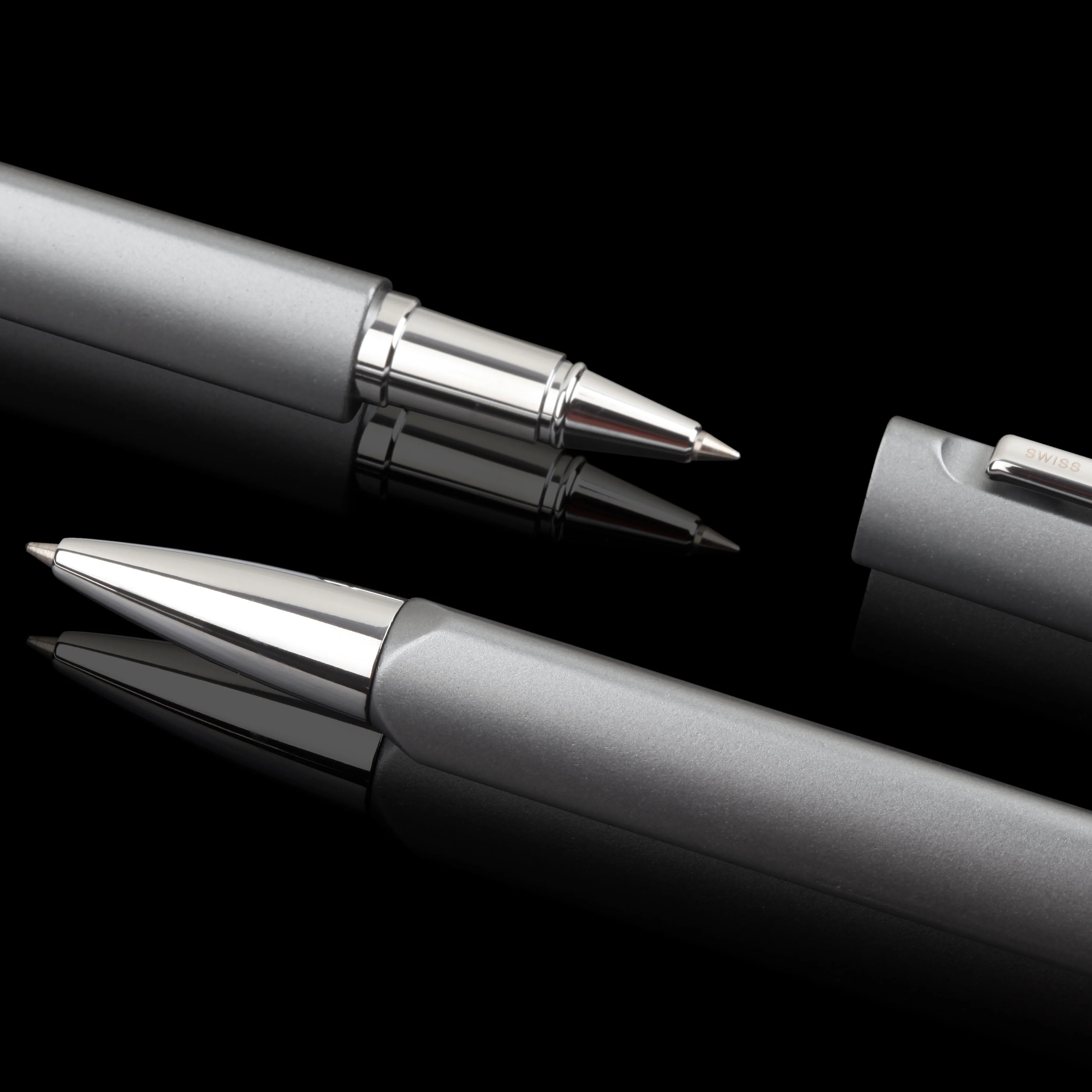 Octav Signature Tringular Metal Roller Pen - Crafted with Swiss Excellence - Grey - Image 15