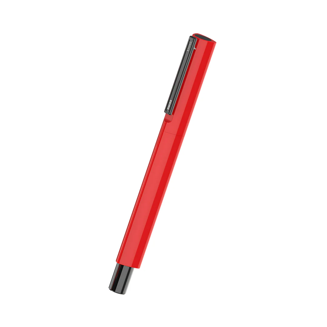 Octav Signature Tringular Metal Roller Pen - Crafted with Swiss Excellence - Red - Image 11