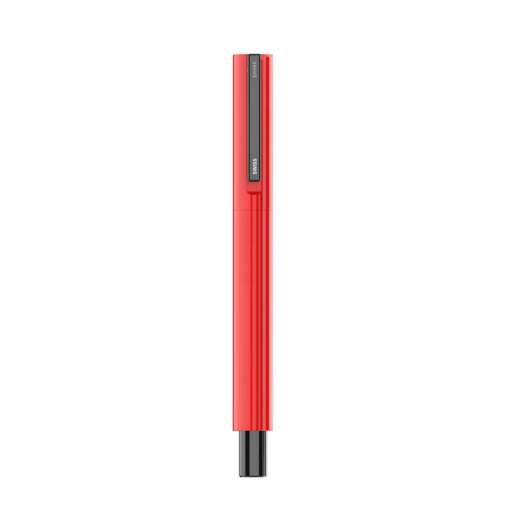 Octav Signature Tringular Metal Roller Pen - Crafted with Swiss Excellence - Red - Image 7