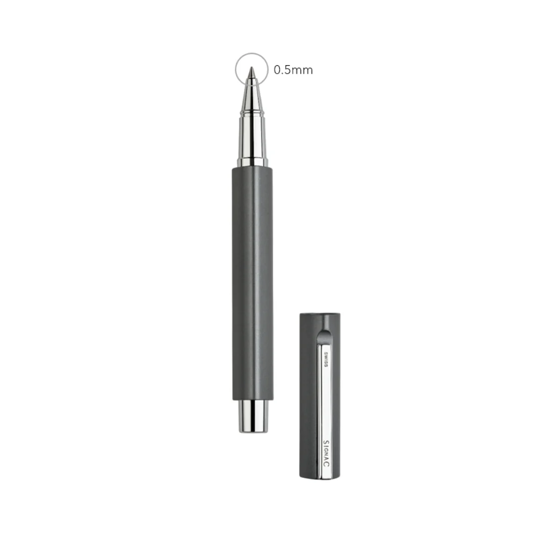 Octav Signature Tringular Metal Roller Pen - Crafted with Swiss Excellence - Grey - Image 8