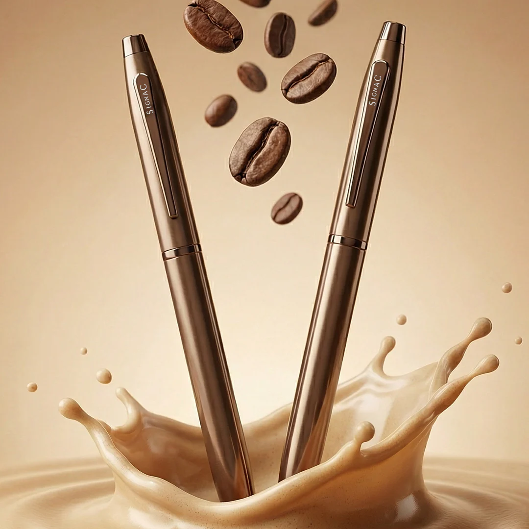Signature Coffee Fragrance Kiger Metal With Premium Plating Roller Pen (Set of 2) | Extra Coffee Refill - Image 40