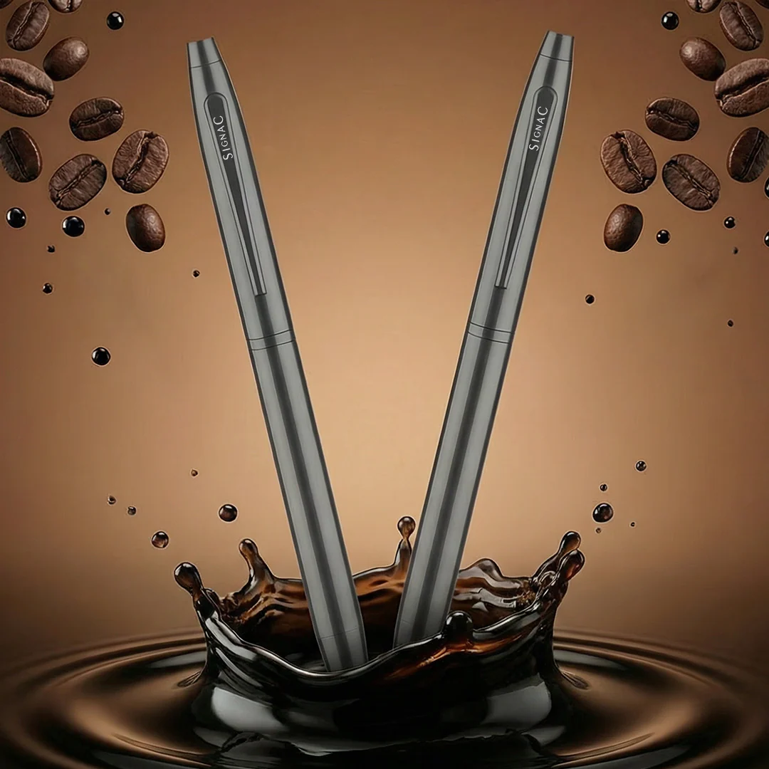 Signature Coffee Fragrance Kiger Metal With Premium Plating Roller Pen (Set of 2) | Extra Coffee Refill - Image 42