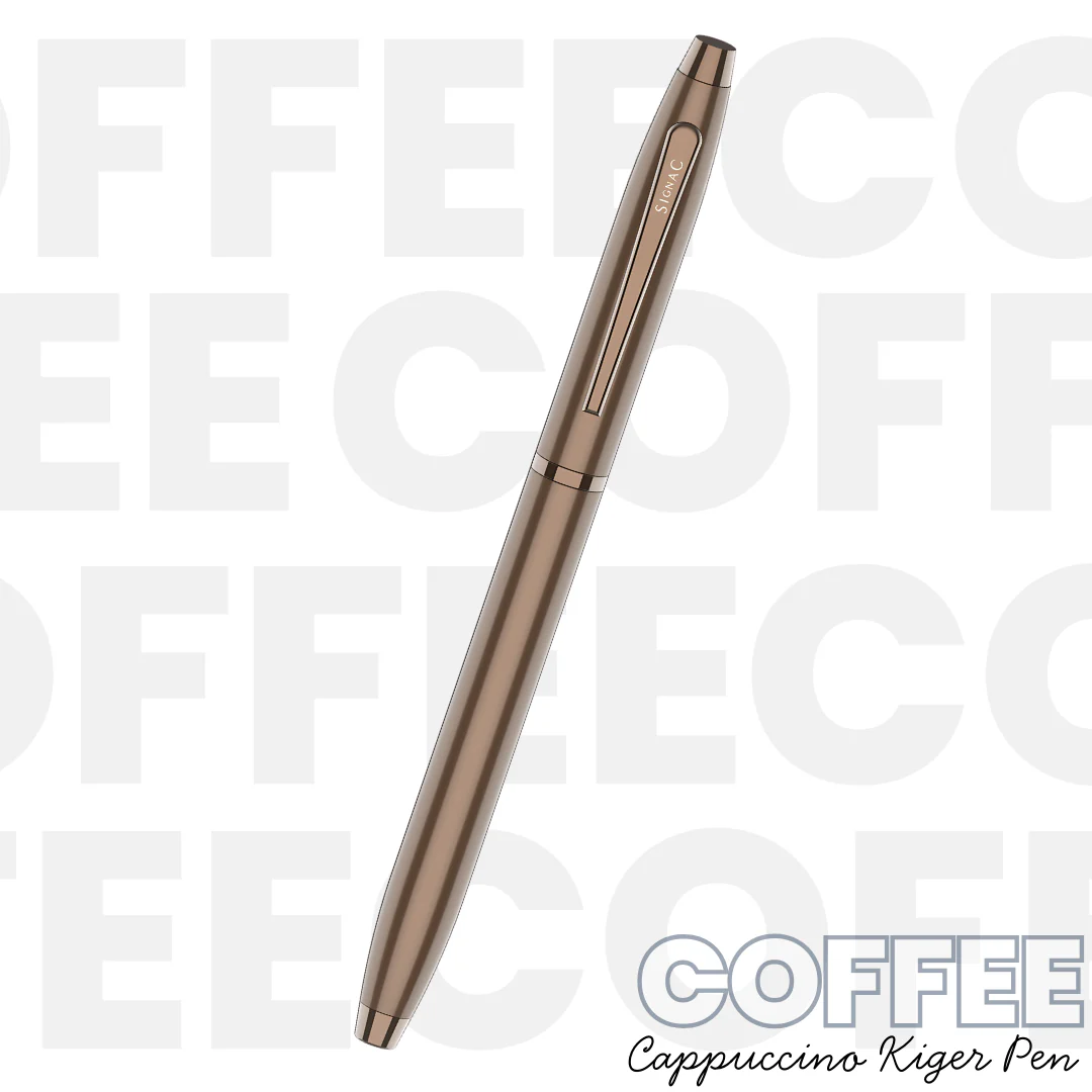 Signature Coffee Fragrance Kiger Metal With Premium Plating Roller Pen (Set of 2) | Extra Coffee Refill - Image 5