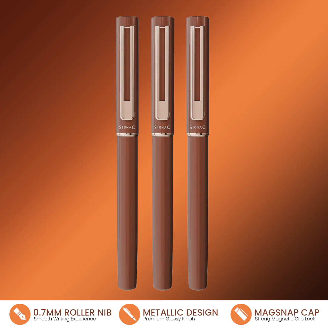 Personalised Roxx Magnetic Metallic Roller Pen – Copper Brown Rose Gold - Image 16