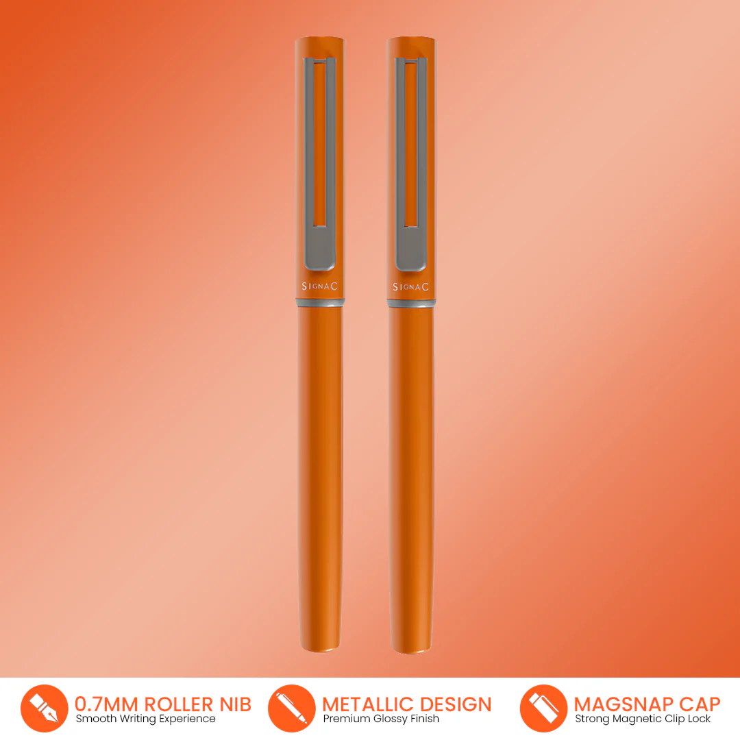 Personalised Roxx Magnetic Metallic Roller Pen – Sunset Orange - Image 15