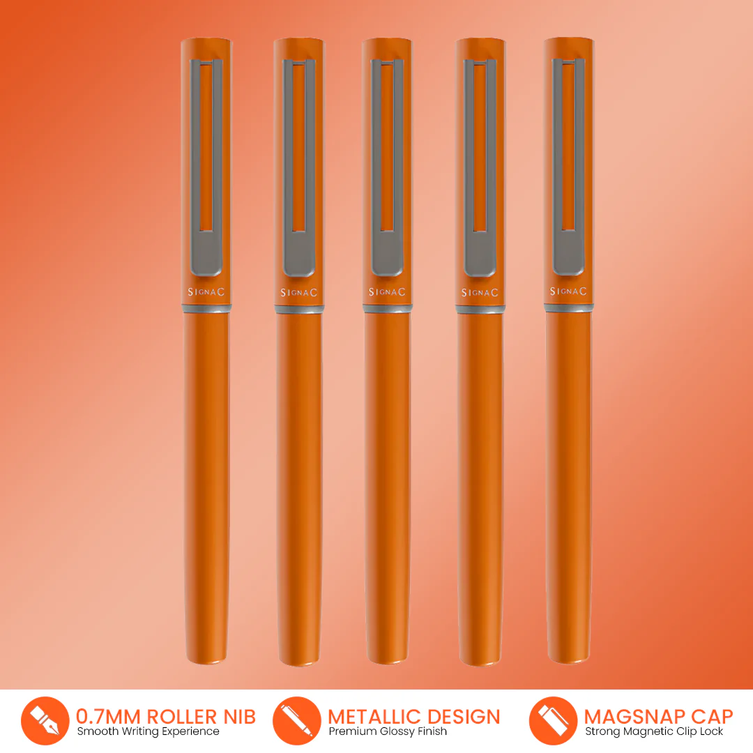 Personalised Roxx Magnetic Metallic Roller Pen – Sunset Orange - Image 17