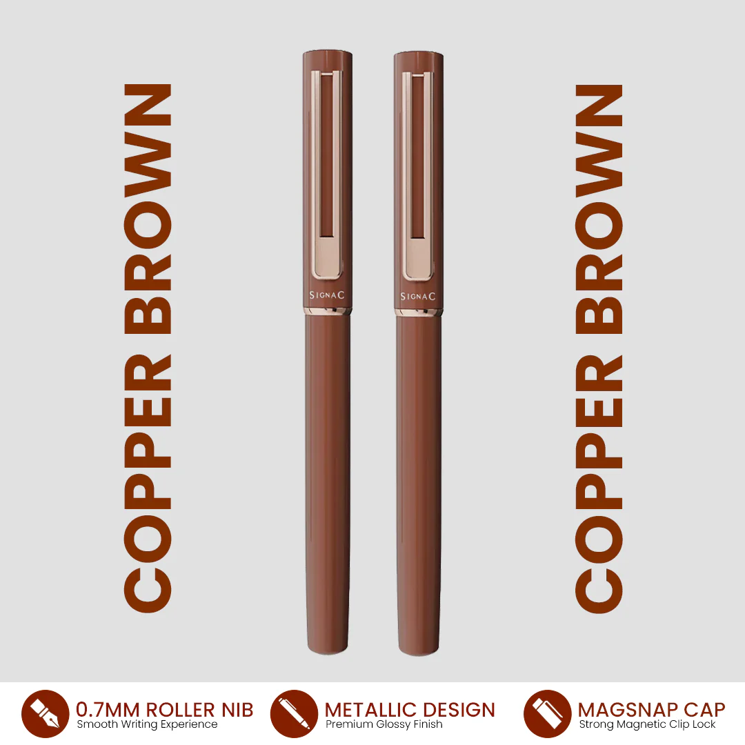 Personalised Roxx Magnetic Pen - Copper Brown Rose Gold (Set of 2)