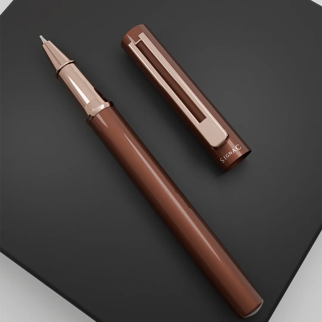 Personalised Roxx Magnetic Metallic Roller Pen – Copper Brown Rose Gold - Image 11