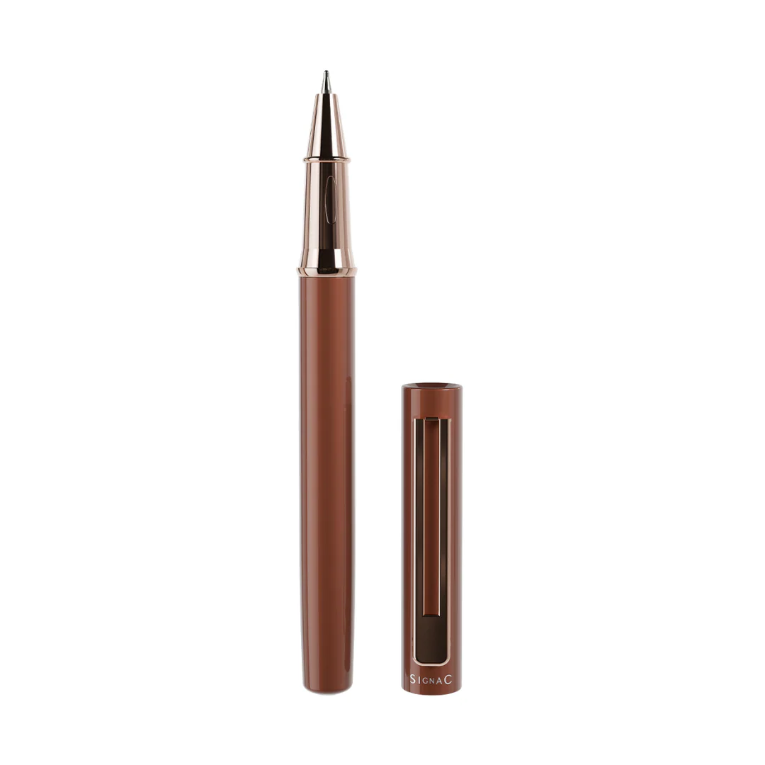 Personalised Roxx Magnetic Metallic Roller Pen – Copper Brown Rose Gold - Image 5