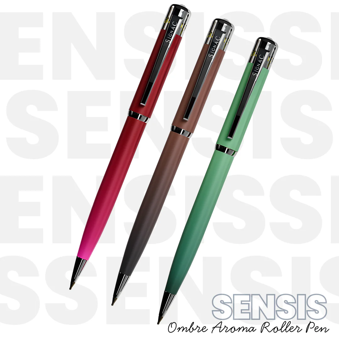 India's 1st - (Midnight Chocolate Fragrance Infused) Ombre Shade Metallic Ball Pen - Image 3