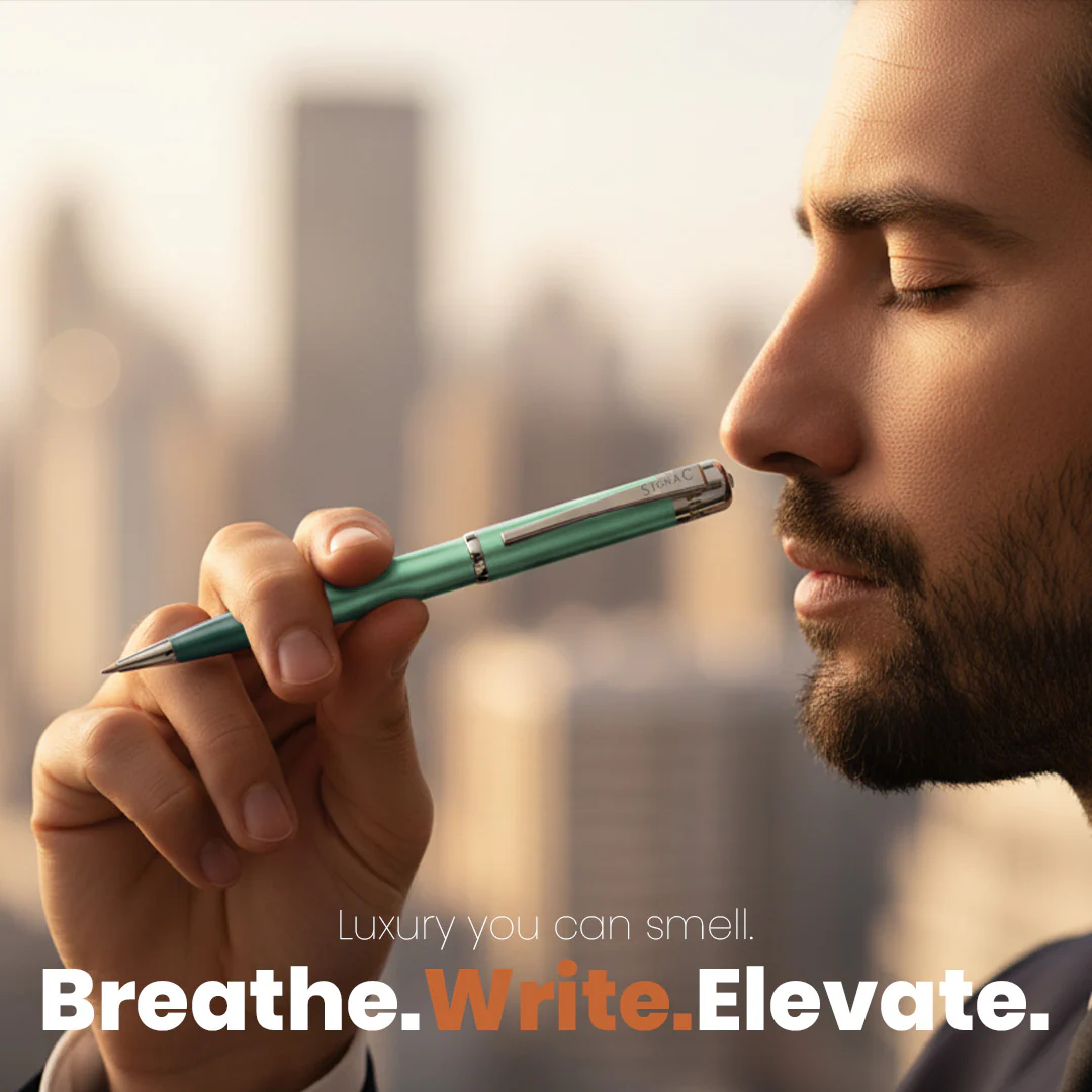 India's 1st - (Mint Fresh Fragrance Infused) Ombre Shade Metallic Roller Pen - Image 11
