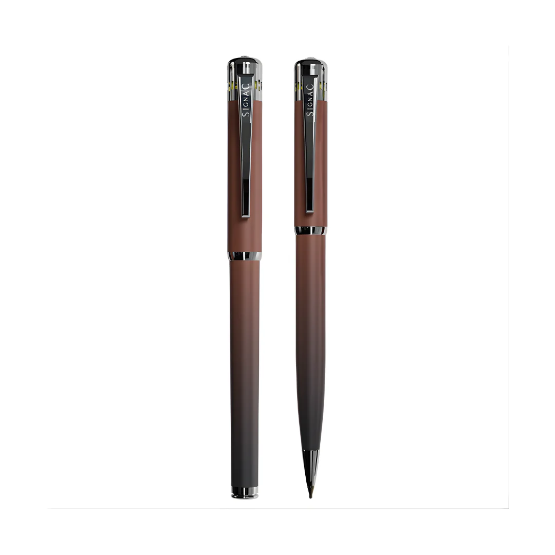 India's 1st - (Midnight Chocolate Fragrance Infused) Ombre Shade Metallic Roller & Ball Pen Set - Image 12